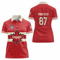 Custom Canada Hockey Women Polo Shirt Canada Team Go Champions