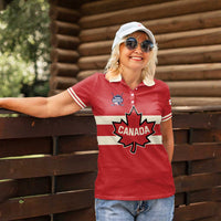 Custom Canada Hockey Women Polo Shirt Canada Team Go Champions