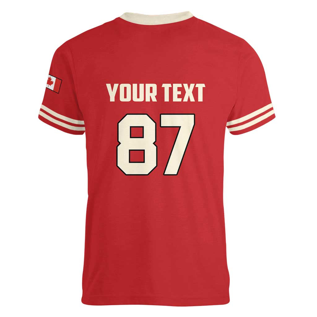 Custom Canada Hockey Women V-Neck T-Shirt Canada Team Go Champions