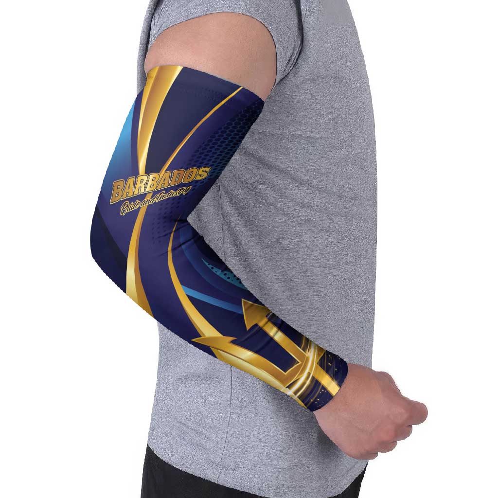 Personalized Barbados Gold Trident Arm Sleeves Luxury Style