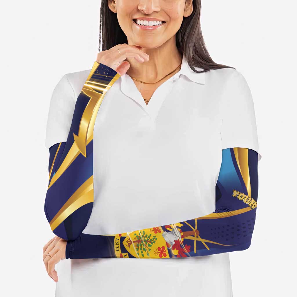 Personalized Barbados Gold Trident Arm Sleeves Luxury Style