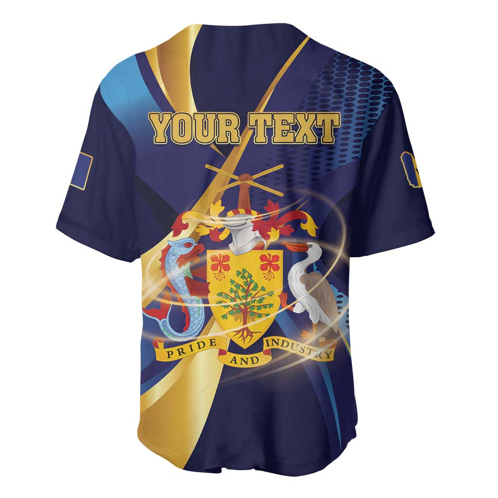 Personalized Barbados Gold Trident Baseball Jersey Luxury Style