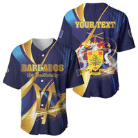 Personalized Barbados Gold Trident Baseball Jersey Luxury Style