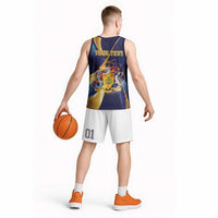 Personalized Barbados Gold Trident Basketball Jersey Luxury Style