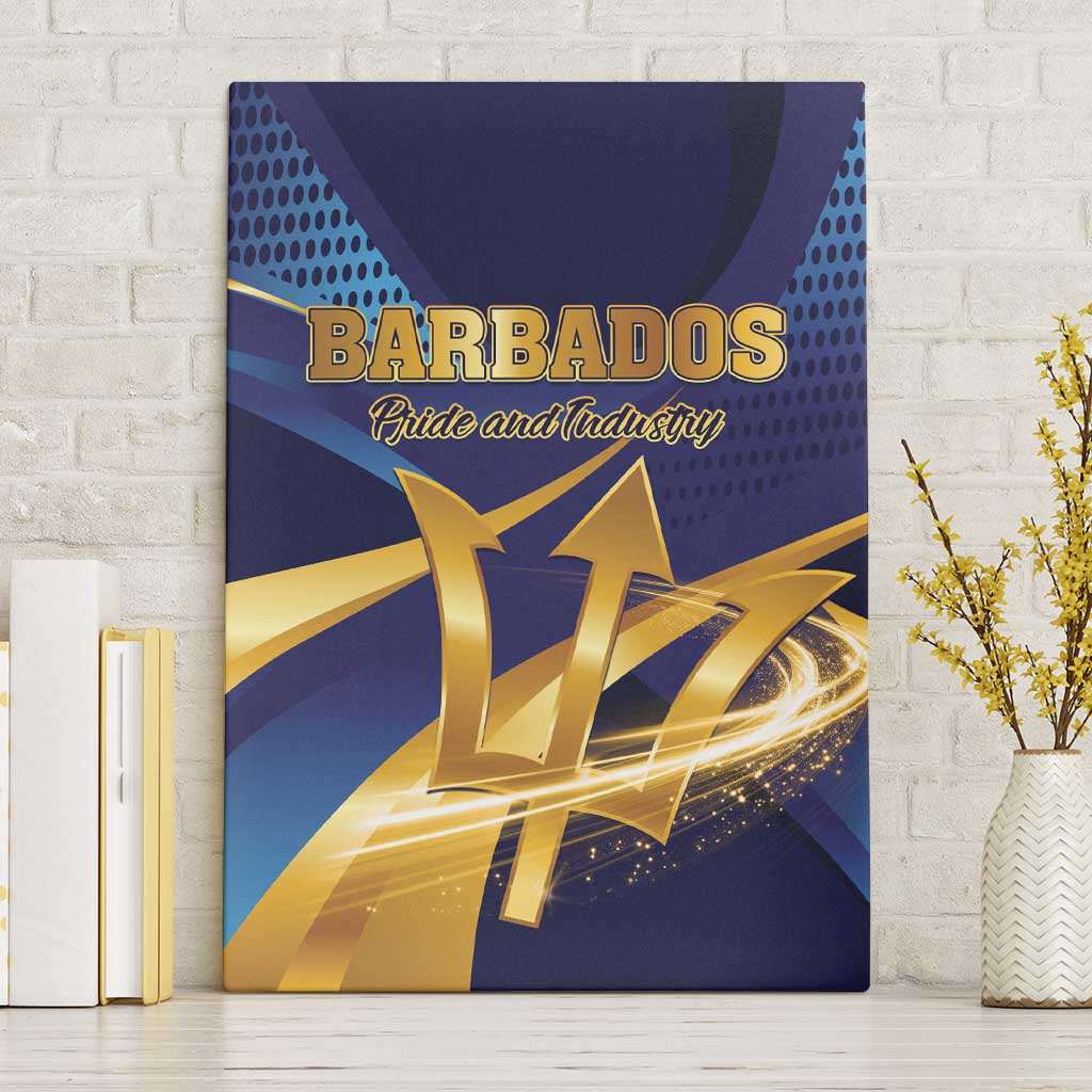 Barbados Gold Trident Canvas Wall Art Luxury Style