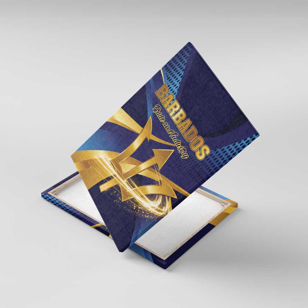 Barbados Gold Trident Canvas Wall Art Luxury Style