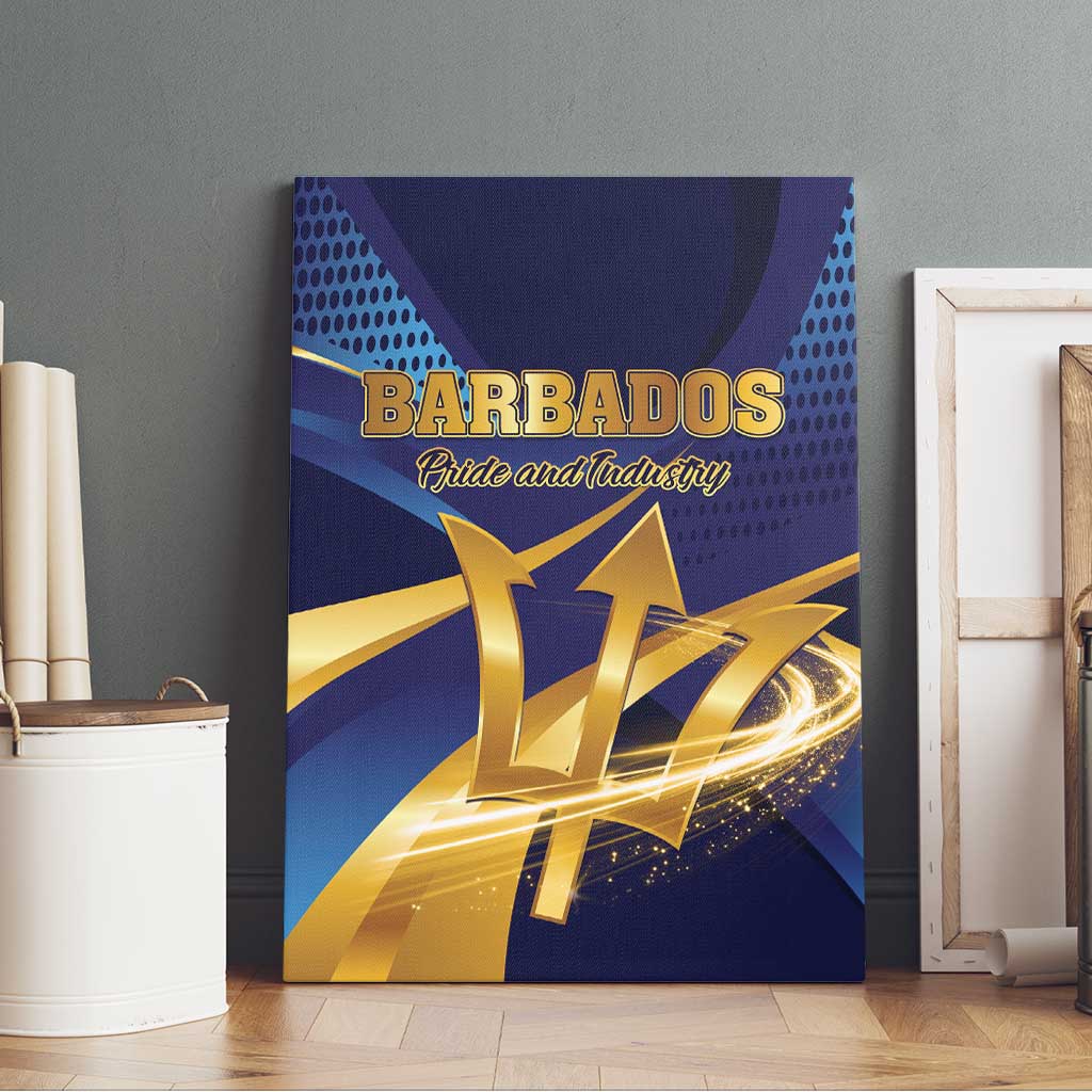 Barbados Gold Trident Canvas Wall Art Luxury Style