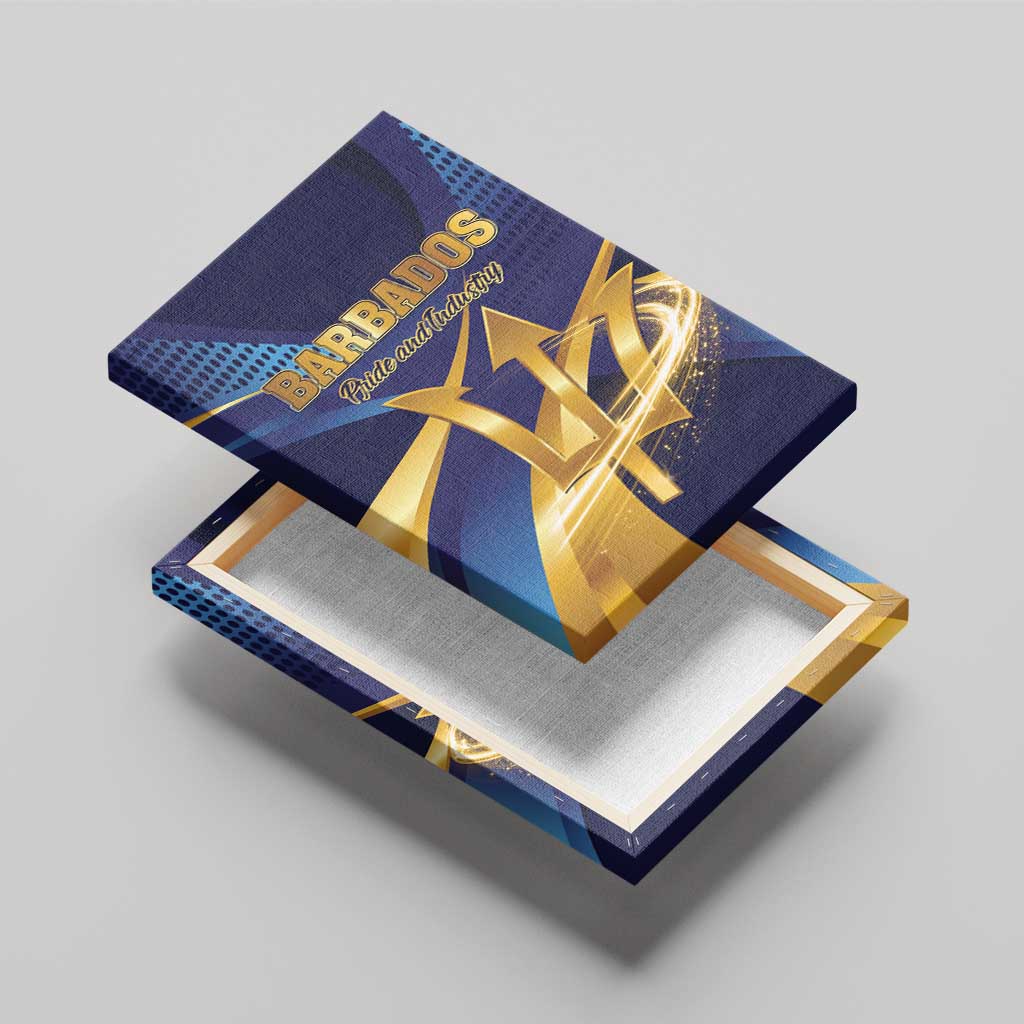 Barbados Gold Trident Canvas Wall Art Luxury Style