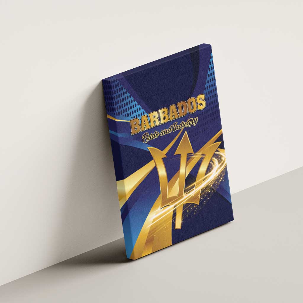 Barbados Gold Trident Canvas Wall Art Luxury Style
