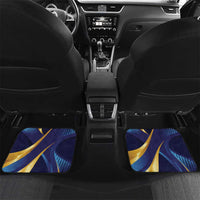 Personalized Barbados Gold Trident Car Mats Luxury Style