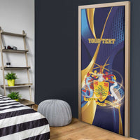 Personalized Barbados Gold Trident Door Cover Luxury Style