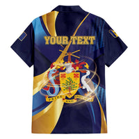 Personalized Barbados Gold Trident Hawaiian Shirt Luxury Style