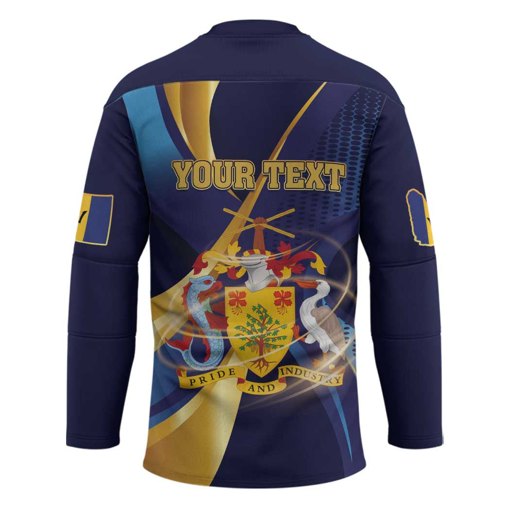 Personalized Barbados Gold Trident Hockey Jersey Luxury Style