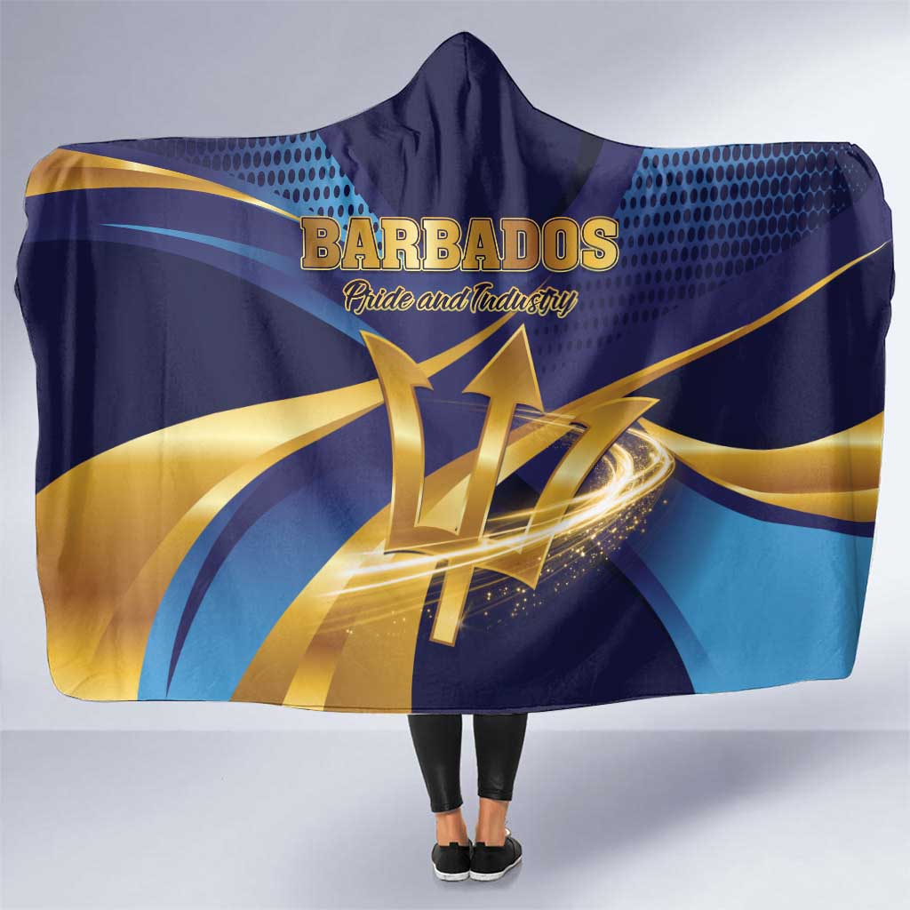 Barbados Gold Trident Hooded Blanket Luxury Style