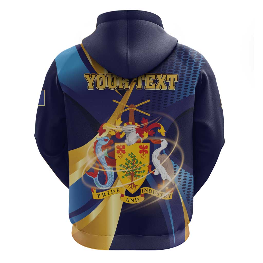 Personalized Barbados Gold Trident Hoodie Luxury Style