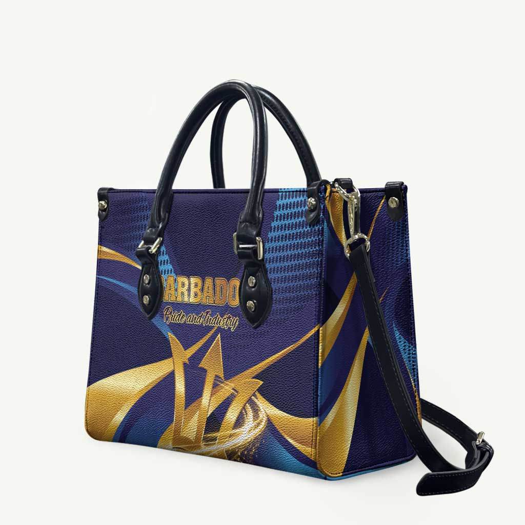 Barbados Gold Trident Leather Bag Luxury Style