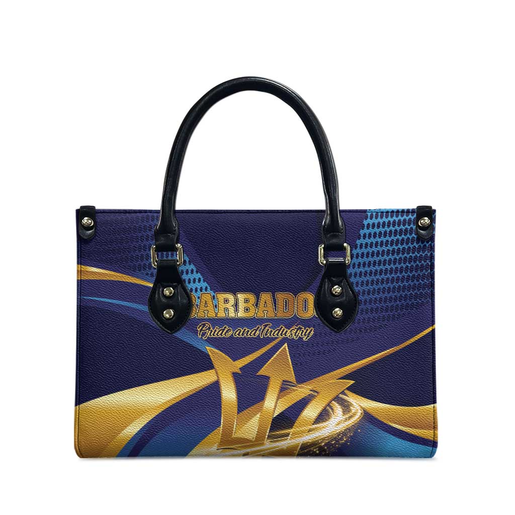 Barbados Gold Trident Leather Bag Luxury Style