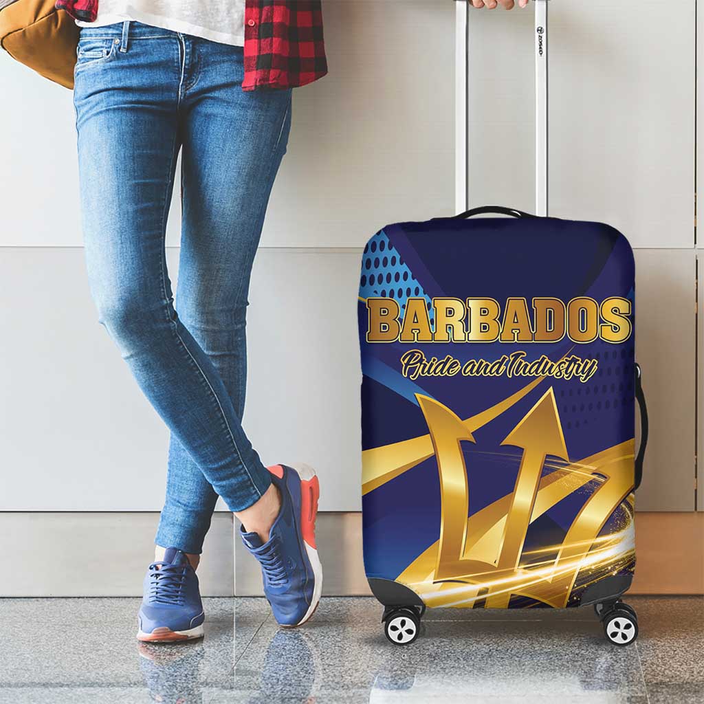 Barbados Gold Trident Luggage Cover Luxury Style