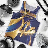 Personalized Barbados Gold Trident Men Tank Top Luxury Style