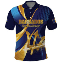 Personalized Barbados Gold Trident Polo Shirt Luxury Style