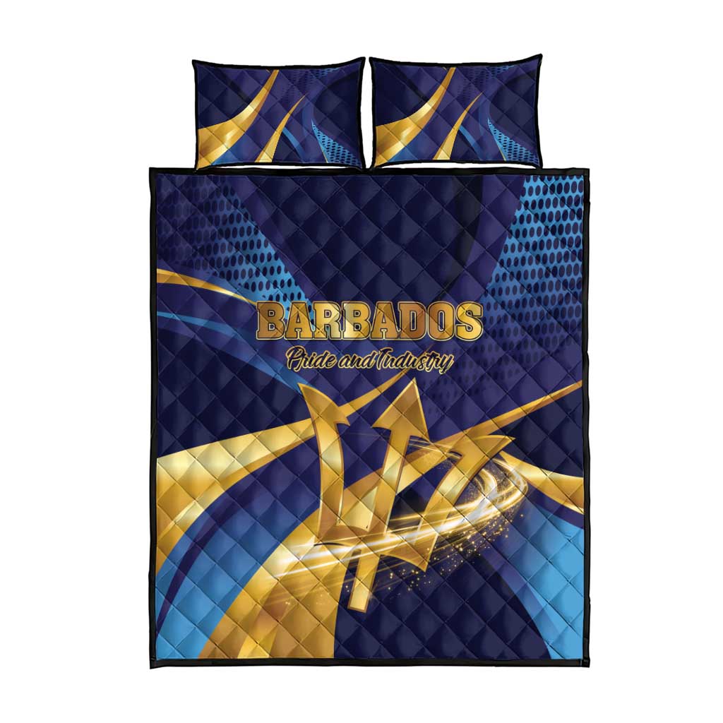 Barbados Gold Trident Quilt Bed Set Luxury Style