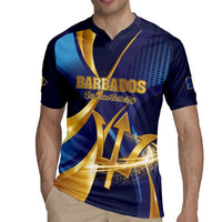 Personalized Barbados Gold Trident Rugby Jersey Luxury Style