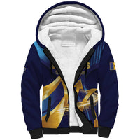 Personalized Barbados Gold Trident Sherpa Hoodie Luxury Style