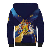 Personalized Barbados Gold Trident Sherpa Hoodie Luxury Style