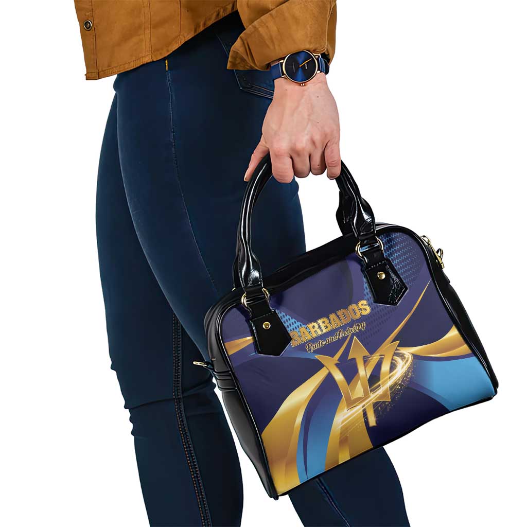 Barbados Gold Trident Shoulder Handbag Luxury Style