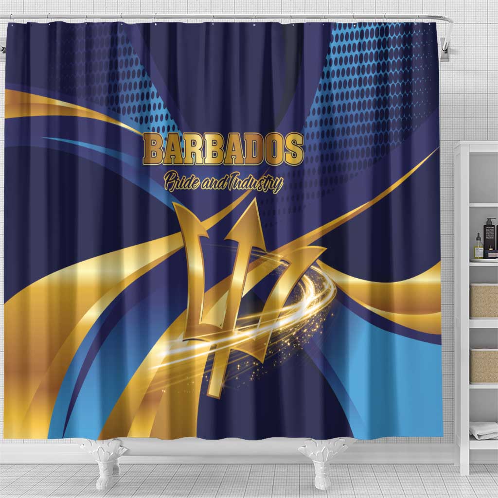Barbados Gold Trident Shower Curtain Luxury Style