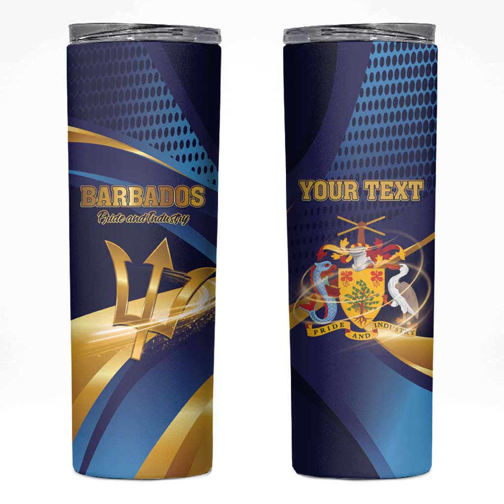 Personalized Barbados Gold Trident Skinny Tumbler Luxury Style