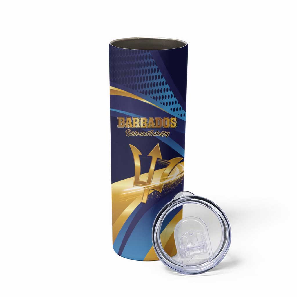 Personalized Barbados Gold Trident Skinny Tumbler Luxury Style