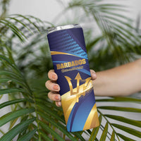 Personalized Barbados Gold Trident Skinny Tumbler Luxury Style