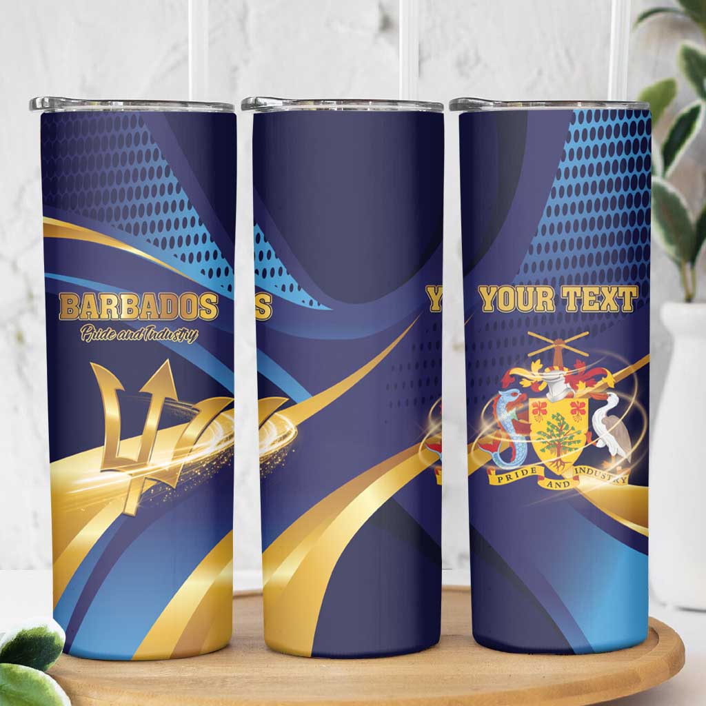 Personalized Barbados Gold Trident Skinny Tumbler Luxury Style