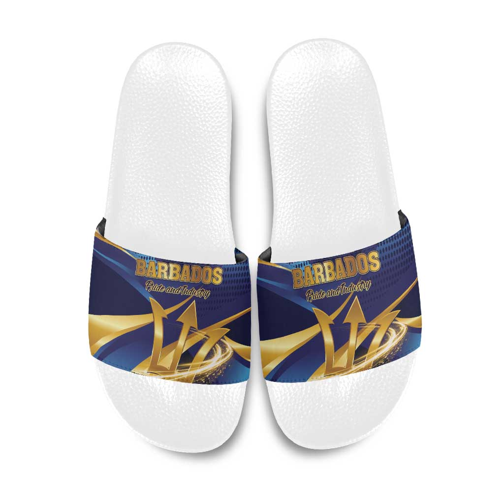 Barbados Gold Trident Slide Sandals Luxury Style