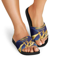 Barbados Gold Trident Slide Sandals Luxury Style