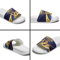 Barbados Gold Trident Slide Sandals Luxury Style