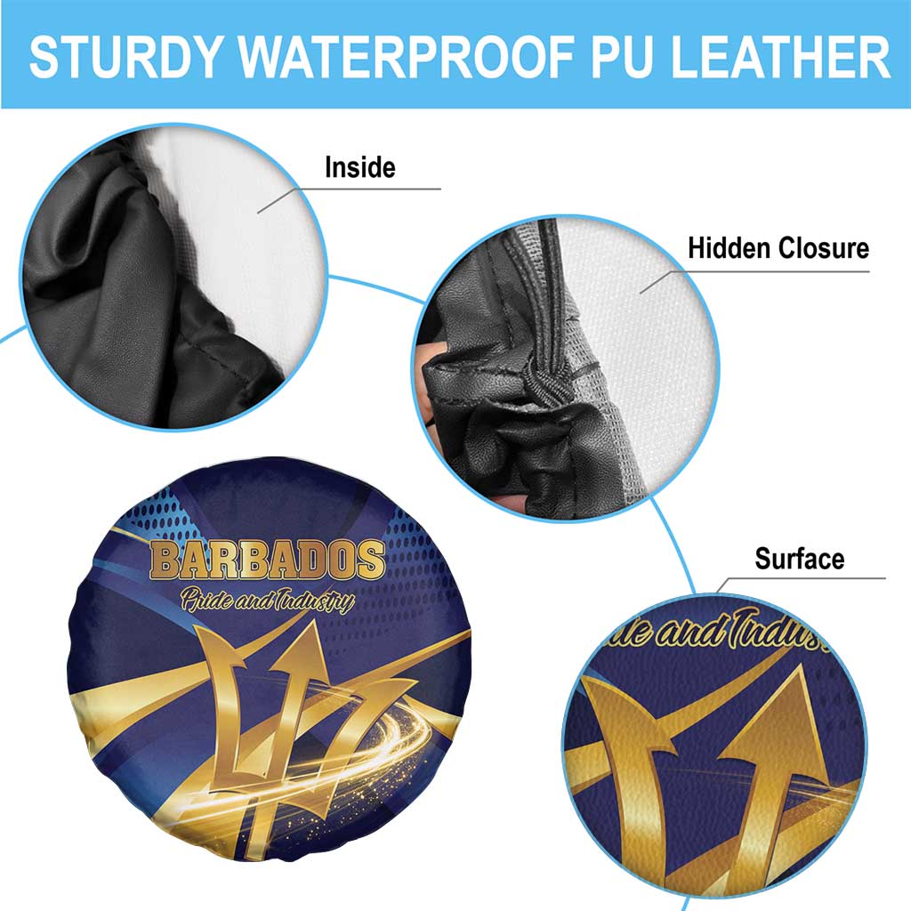 Barbados Gold Trident Spare Tire Cover Luxury Style