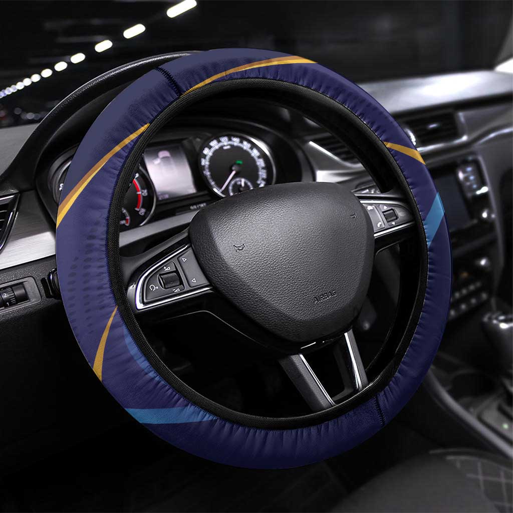 Barbados Gold Trident Steering Wheel Cover Luxury Style