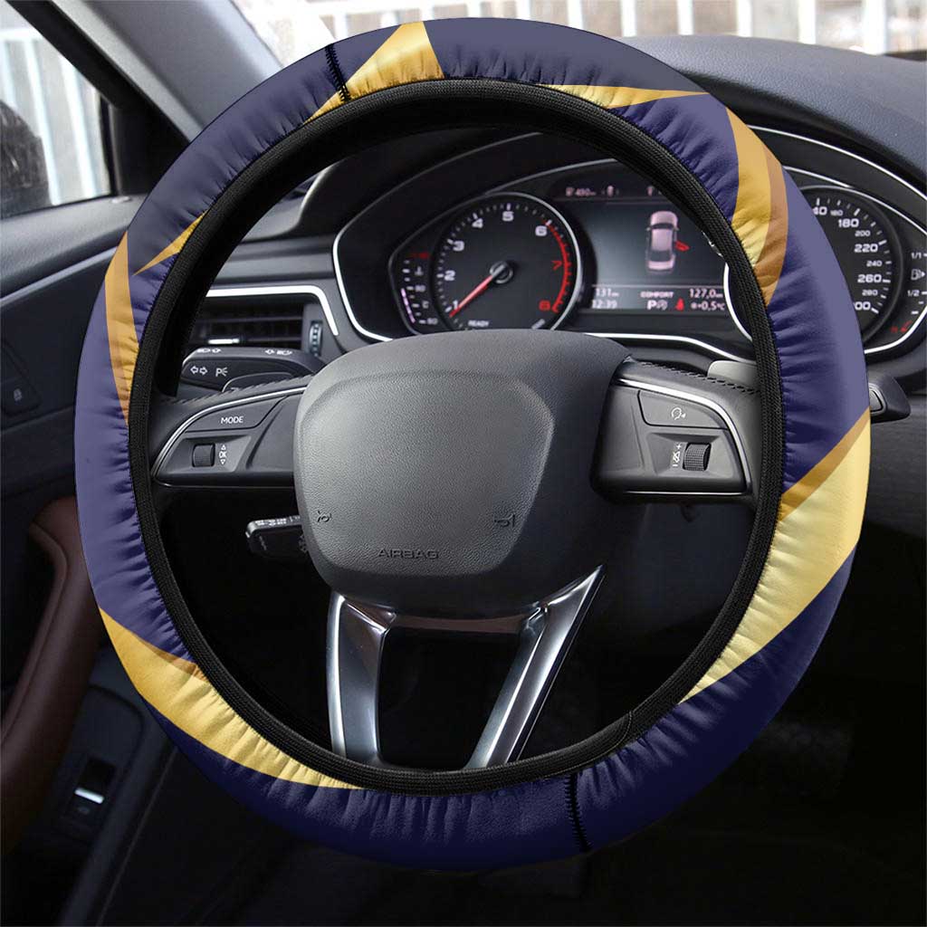 Barbados Gold Trident Steering Wheel Cover Luxury Style