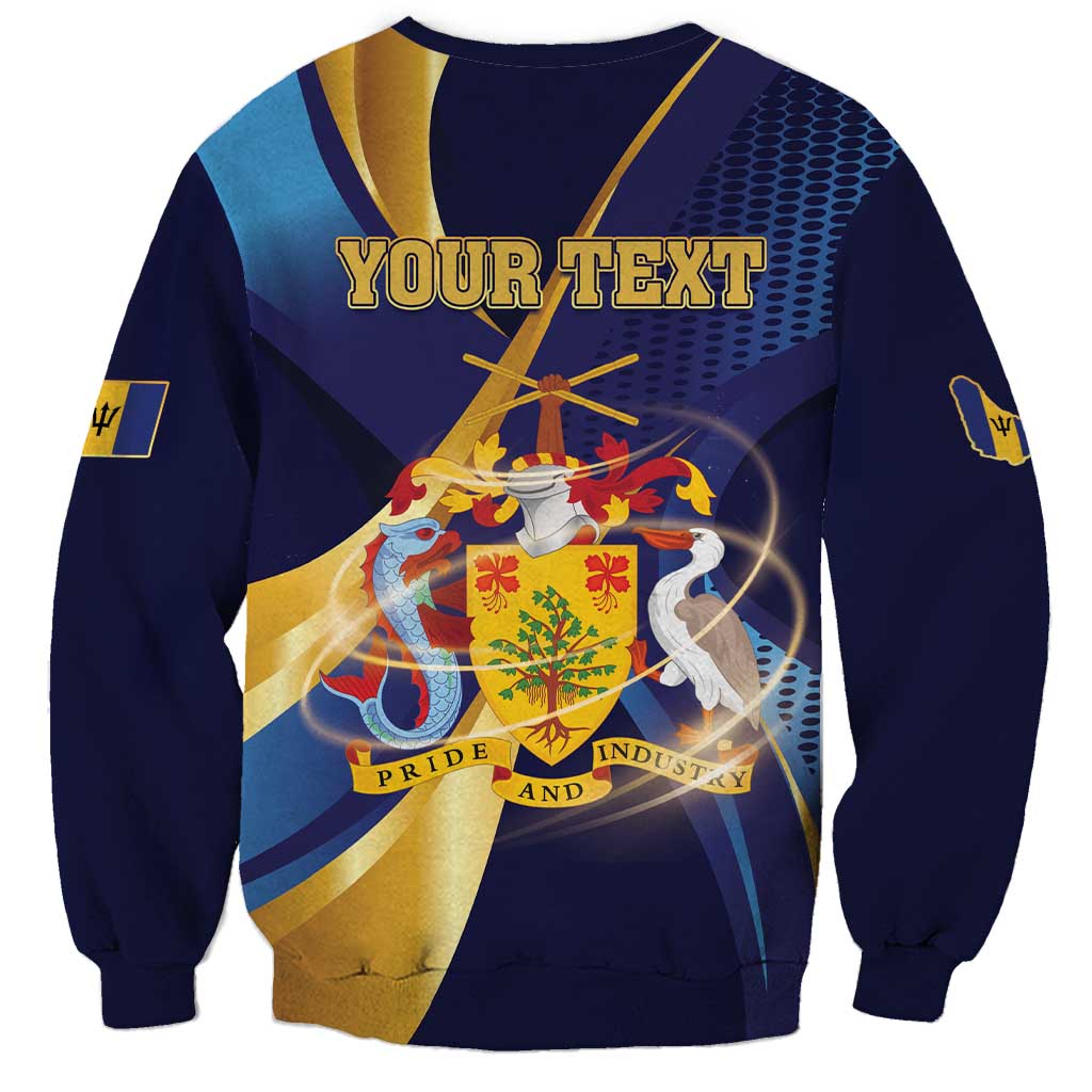 Personalized Barbados Gold Trident Sweatshirt Luxury Style