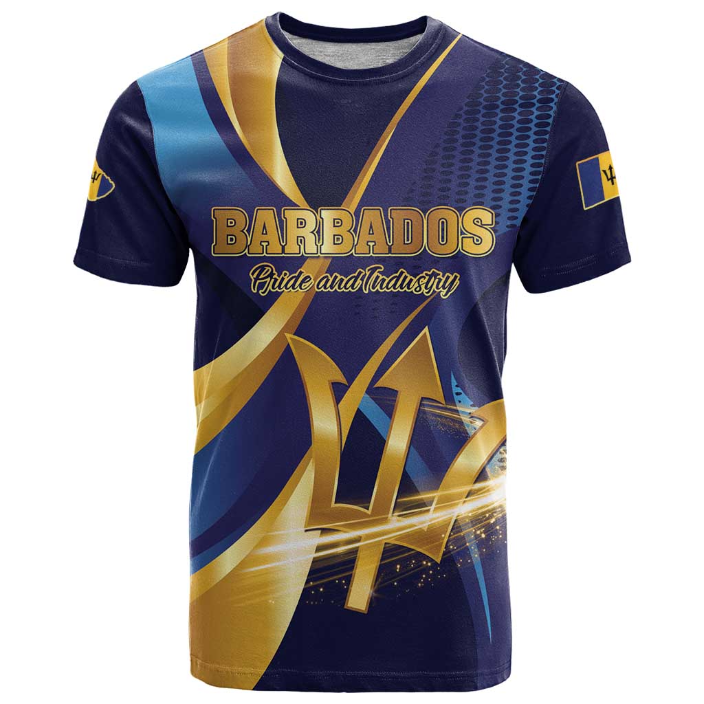 Personalized Barbados Gold Trident T Shirt Luxury Style