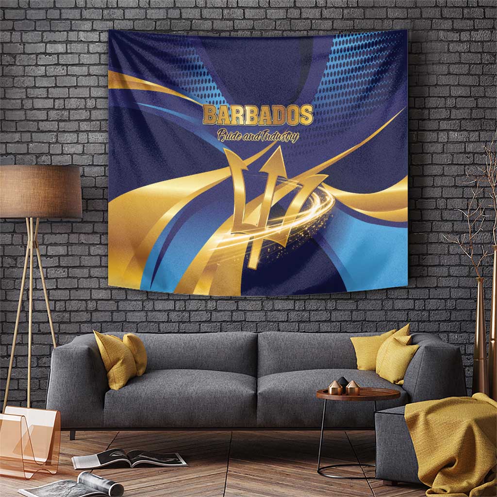 Barbados Gold Trident Tapestry Luxury Style
