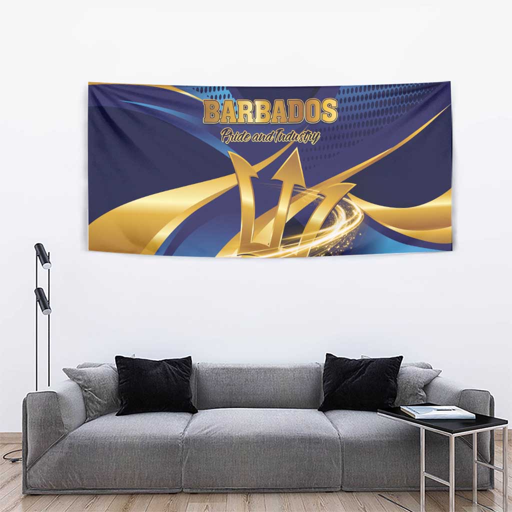 Barbados Gold Trident Tapestry Luxury Style