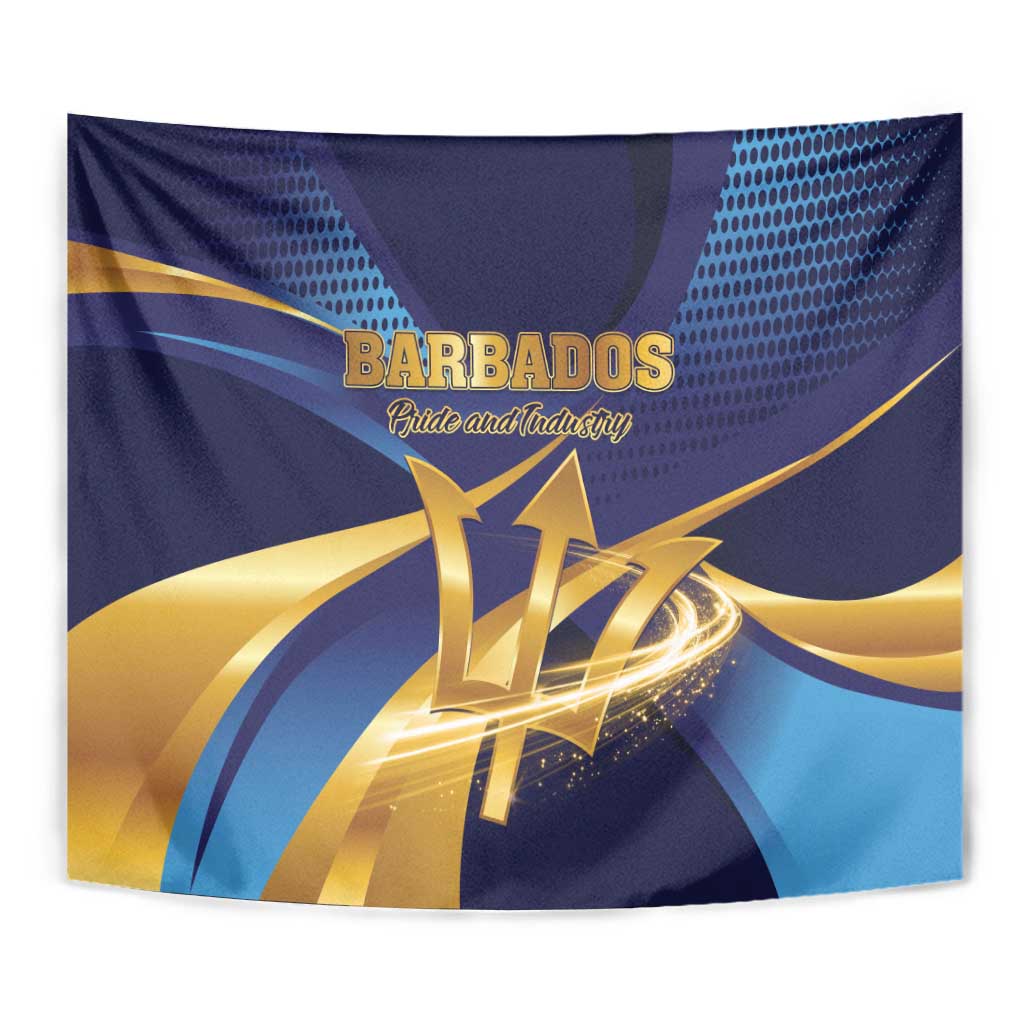 Barbados Gold Trident Tapestry Luxury Style
