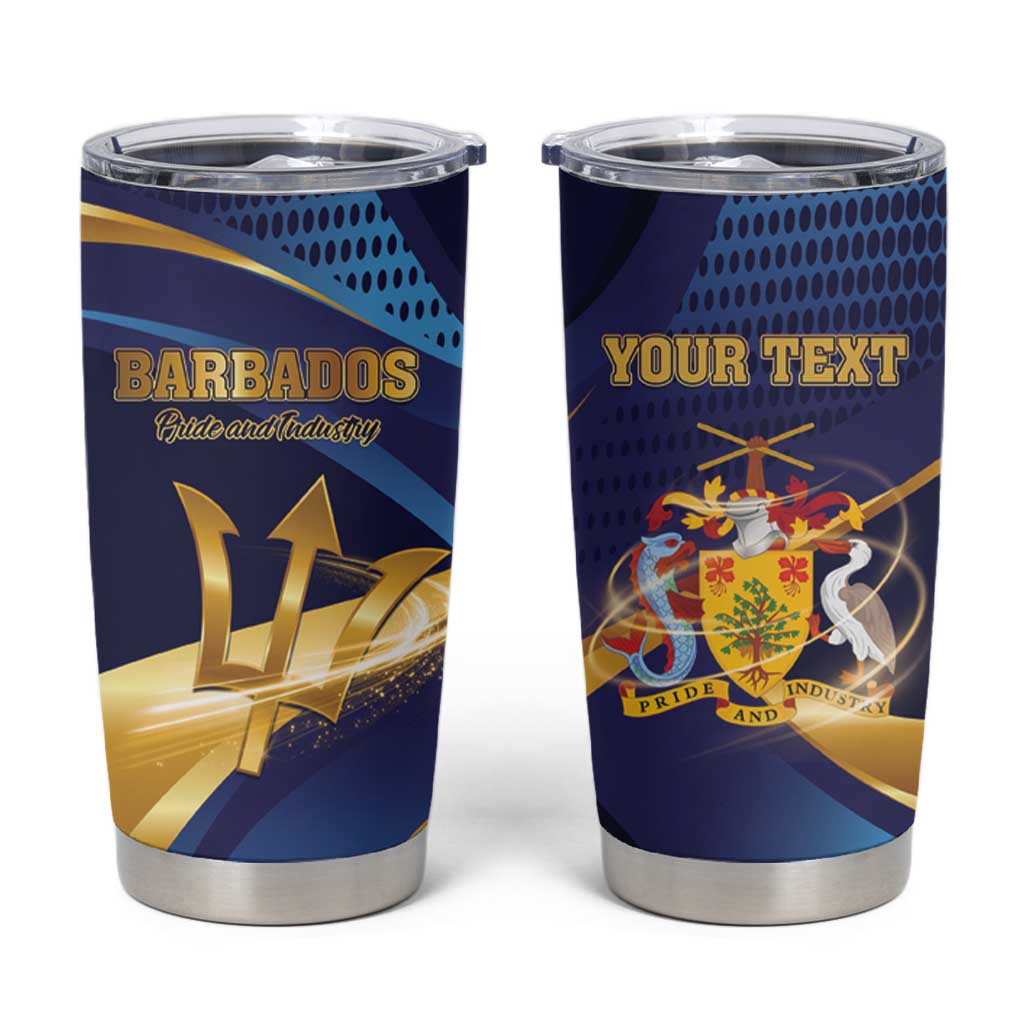 Personalized Barbados Gold Trident Tumbler Cup Luxury Style