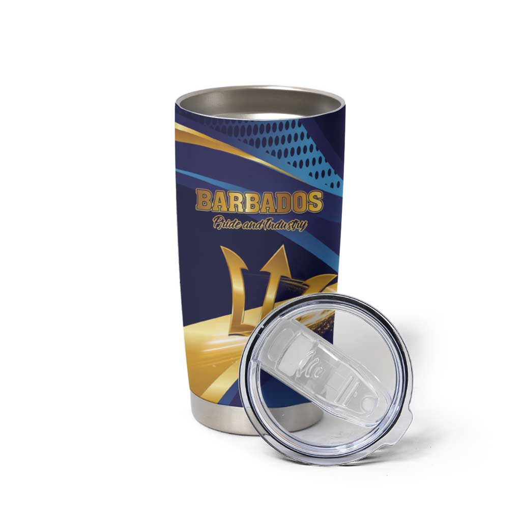 Personalized Barbados Gold Trident Tumbler Cup Luxury Style