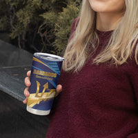 Personalized Barbados Gold Trident Tumbler Cup Luxury Style