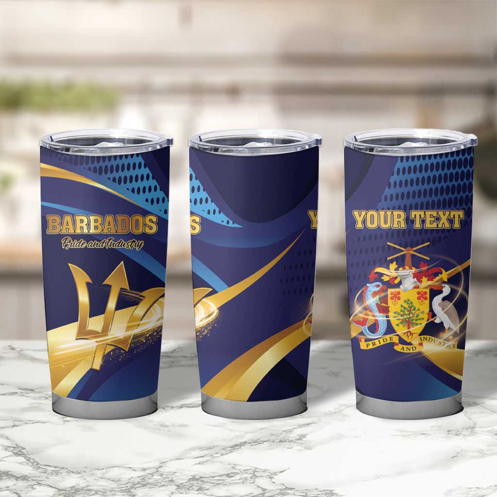 Personalized Barbados Gold Trident Tumbler Cup Luxury Style
