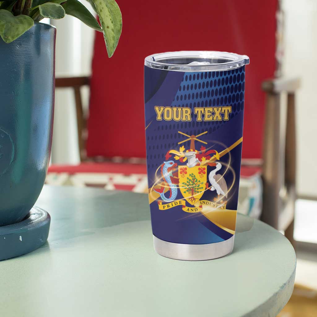Personalized Barbados Gold Trident Tumbler Cup Luxury Style